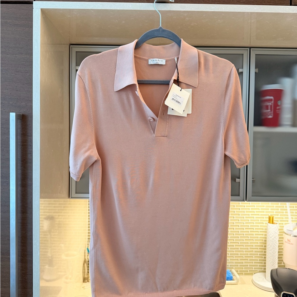 Sandro Champagne Polo Shirt
